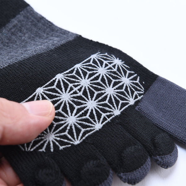 【右足+1足組(1.5足)】M-RACING メリノウール ランニング グリップ ソックス ショート JG(5本指) - 4