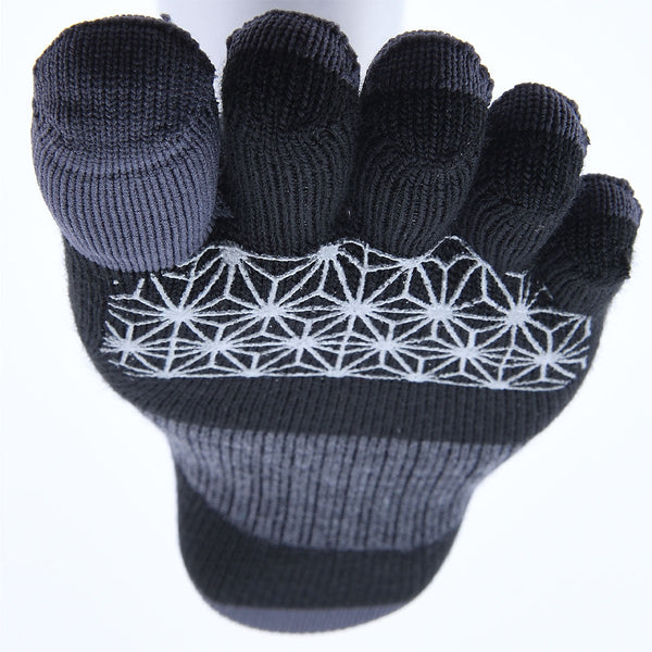 【右足+1足組(1.5足)】M-RACING メリノウール ランニング グリップ ソックス ショート JG(5本指) - 2