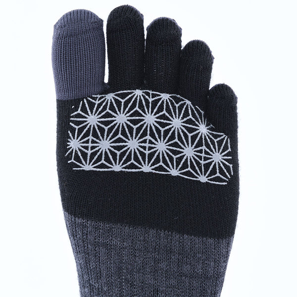 【左足+1足組(1.5足)】M-RACING メリノウール ランニング グリップ ソックス ショート JG(5本指) - 3