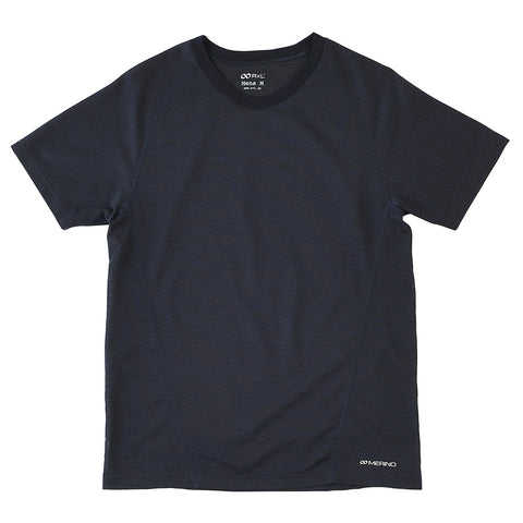 25ネイビー濃紺 メリノウール ウルトラライト メッシュ Tシャツ(メンズ) TRS1015S【公式ストア限定】