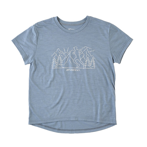  20ブルー メリノウール ウルトラライト Tシャツ(レディース) TRS5014S