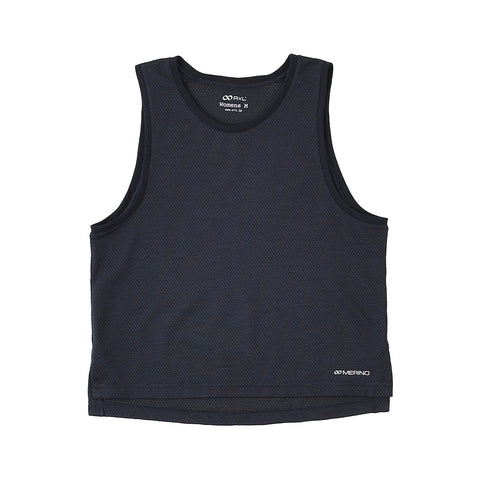 25ネイビー濃紺 メリノウール ウルトラライト メッシュ ノースリーブ シャツ(レディース) TRS5015S【公式ストア限定】