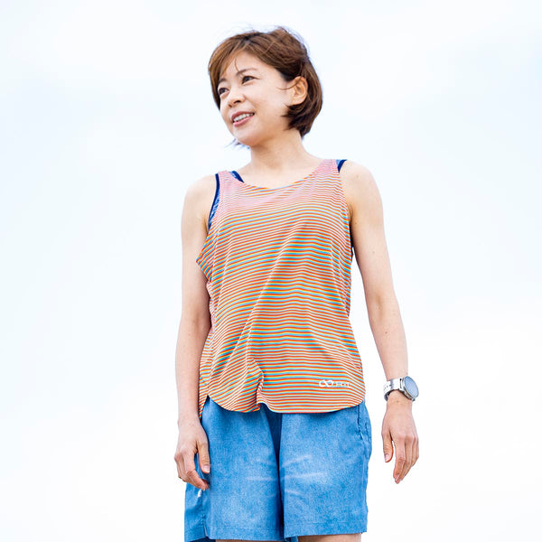 WILD DRY ランニング タンクトップ ボーダー(レディース) TRS5009N【OUTLET】 ※交換・返品不可 - 1