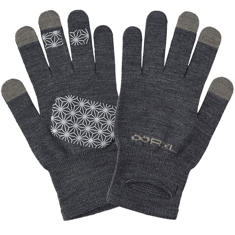  11チャコール 【薄いのに暖かい】メリノウール グローブ ライト G(滑り止め付き・スマホ対応・ウォッチウィンドウ両手対応) MWA9507G