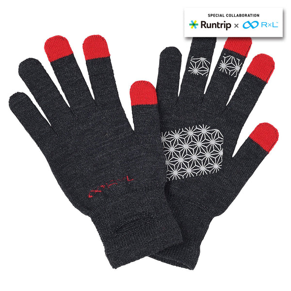 【激走祭先行販売】【更に暖かい厚み】メリノウール グローブ ミッド G(滑り止め付き・スマホ対応・ウォッチウィンドウ両手対応) MWA9508G【Runtripコラボ限定カラー】 - 1