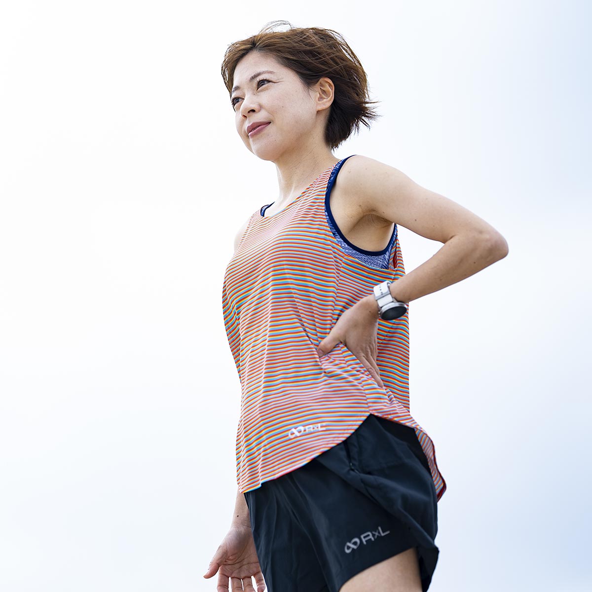 WILD DRY ランニング タンクトップ ボーダー(レディース