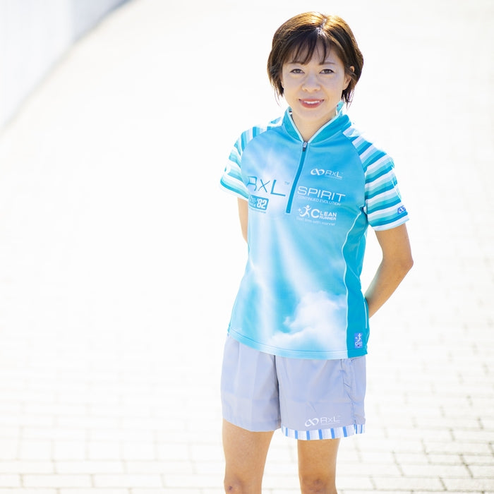 【完売】  ハーフジップ ランニング シャツ TRS5004H 半袖(レディース) メンズウェア