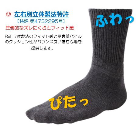 【Lのみ】ぴたふわ ライフスタイル ソックス(ラウンド) TTR-004【OUTLET】【パッケージ・台紙に汚れあり】 ※交換・返品不可 - 2