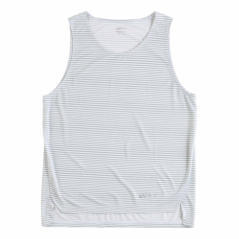  ボーダー-ホワイト WILD DRY ランニング ノースリーブシャツ(メンズ) TRS1009N【OUTLET】 ※交換・返品不可